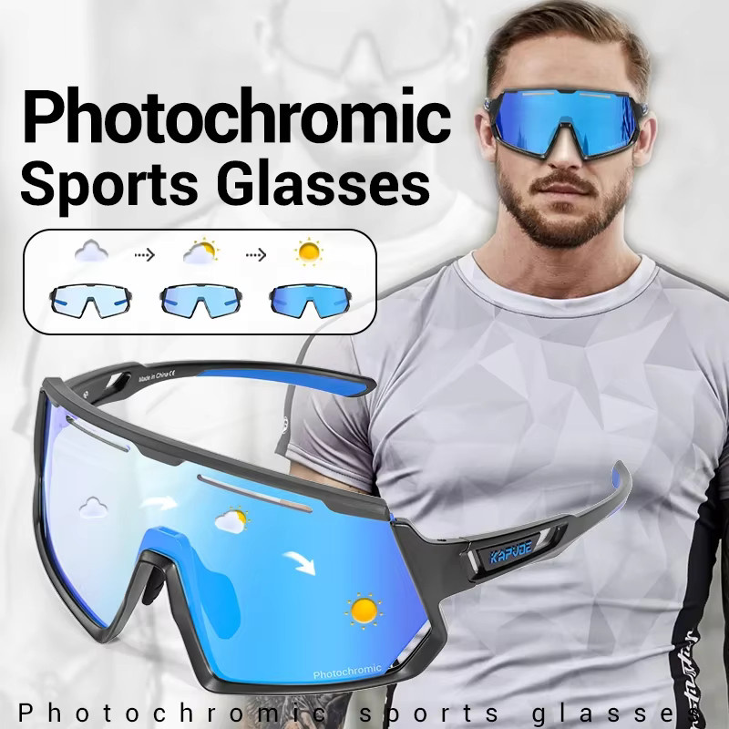 Kapvoe Sportsonnenbrille, Photochrome, Unisex, Kunststoff - Bild 3