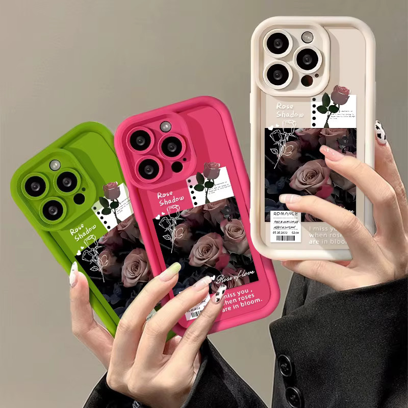Luxus Silikon Handyhülle mit Rosenmuster für Apple iPhone Modelle - Bild 2