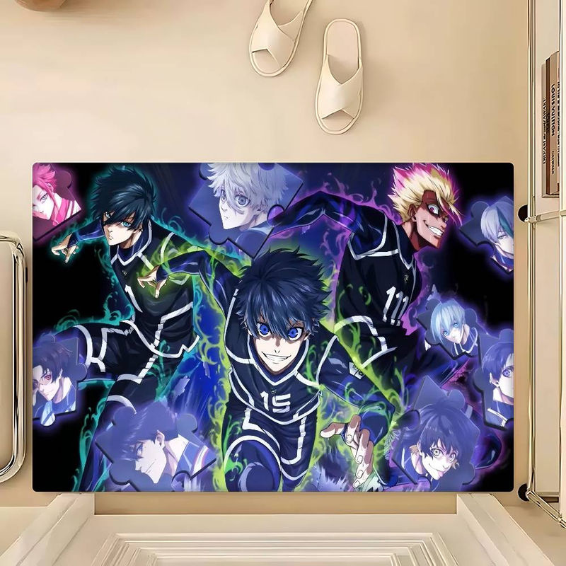Rutschfeste Anime B-Blue L-LockS Fußmatte aus Polyester für Kinderzimmer, Wohnzimmer oder Küche, B/T: 40 x 60 cm, Blau/Mehrfarbig - Bild 3
