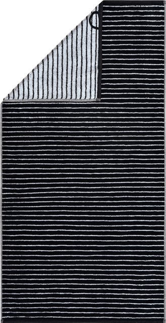 Cawo Duschtuch BLACK&WHITE RINGEL gestreift in Schwarz und Weiß, B/H: 80 x 150 cm - Bild 1
