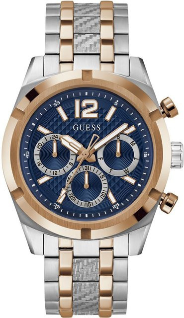 Guess Herrenuhr, Quarz, Edelstahl, Blau, 44 mm, 5 ATM - Bild 1
