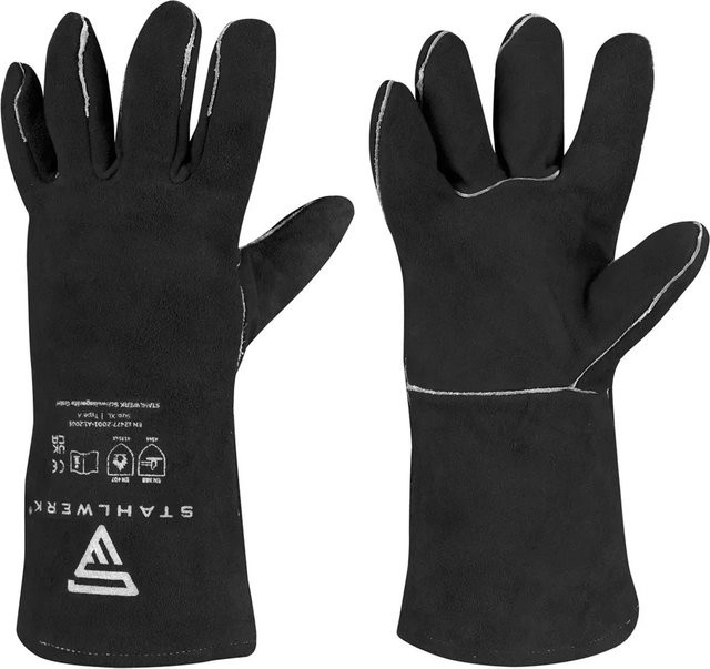 STAHLWERK Schweißerschutzhandschuhe aus Leder in Schwarz, Größe XL, B/T/H: 37,0 x 23,0 x 3,0 cm - Bild 1