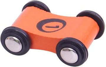 XDR Schienen Spielzeugauto, Holz, orange, 4-teiliges Set, ab 14 Jahre - Bild 1