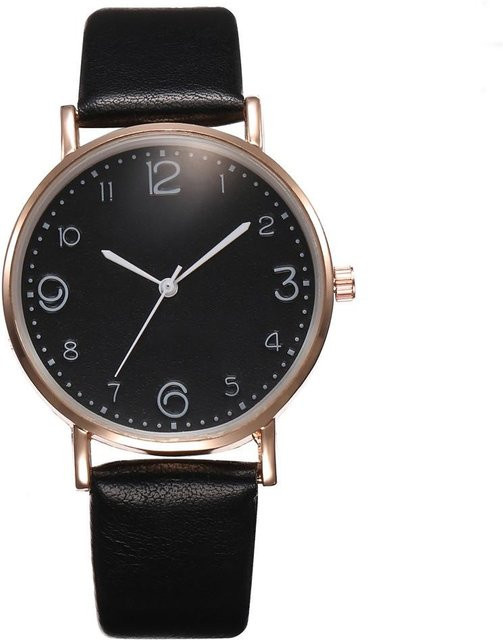 Zorioneko Armbanduhr, Analoguhr, Quarz, Leder, Schwarz, Damen - Bild 1