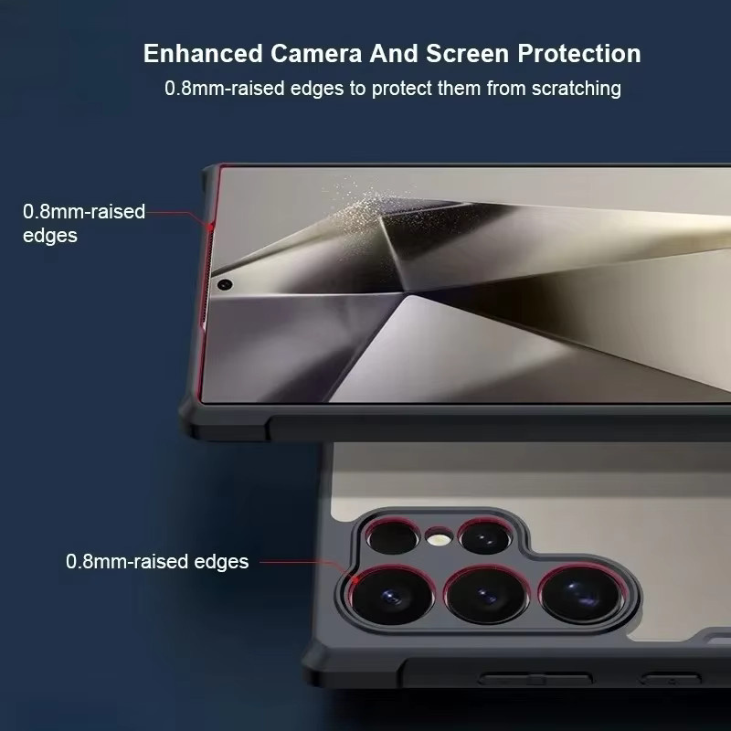 Transparentes Luxus PC und TPU Panzergehäuse mit Airbag-Schutz für Samsung S26 Ultra, S25 Edge, S24 und S23 Plus - Bild 3