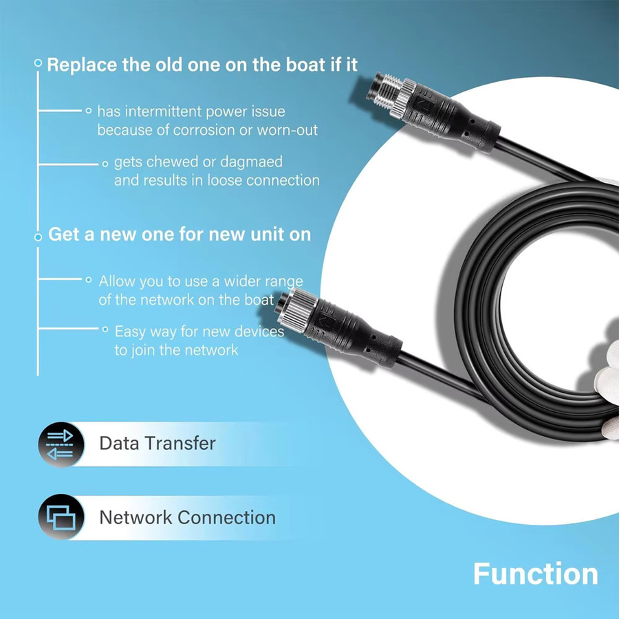 Lowrance NMEA 2000 N2K Drop-Kabel Verlängerungskabel, Farbe: Schwarz, Länge: 6 m - Bild 4