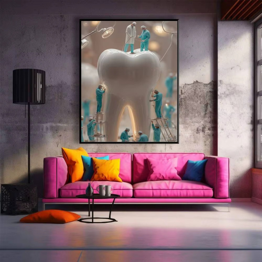 KAYOU Zahnimplantat Dental-Kunst-Poster als selbstklebender wasserdichter Wandaufkleber für Kaffeehaus und Bar - Bild 5