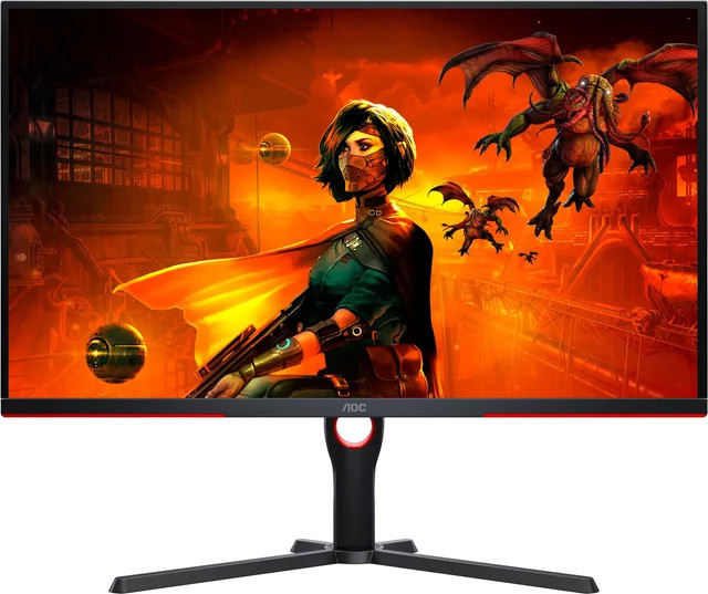 AOC Gaming U32G3X/BK LED-Monitor mit 81,3 cm (32 Zoll), 4K UHD Auflösung, 144 Hz, IPS-Panel, 1 ms Reaktionszeit, Schwarz-Rot - Bild 1