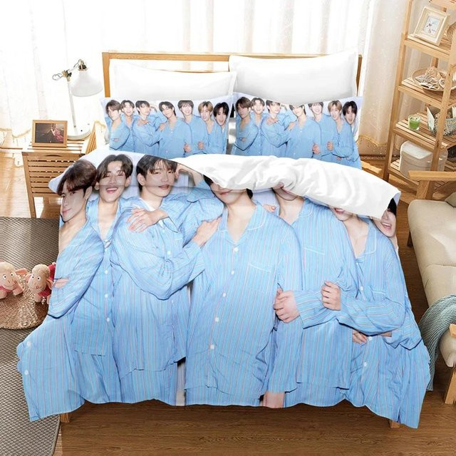 GOT7 Kpop Bettwäsche Set mit 3D-Druck, Blau, Material: Mikrofaser Polyester, B/H: 210 x 210 cm - Bild 1