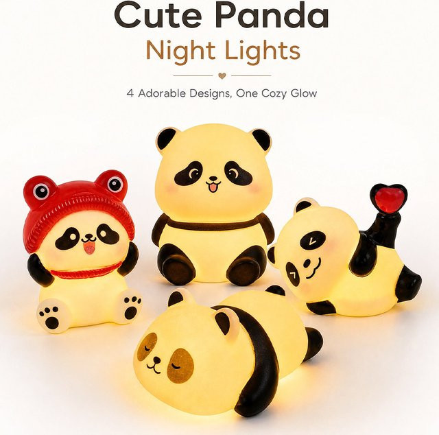Bandai Panda-Nachtlichter, Tiere, Weiß - Bild 1