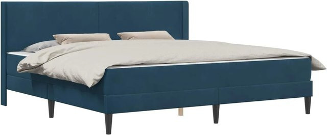 vidaXL Bettrahmen aus Samt in Blau, B/T/H: 180 x 200 x 184 cm - Bild 1