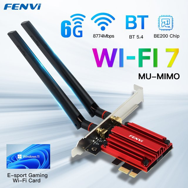 Fenvi WiFi 7 BE200 PCIe WLAN Adapter mit Bluetooth 4.0, Tri-Band 2,4 GHz/5 GHz/6 GHz, drahtloser Netzwerkadapter für Windows 10/11 - Bild 1