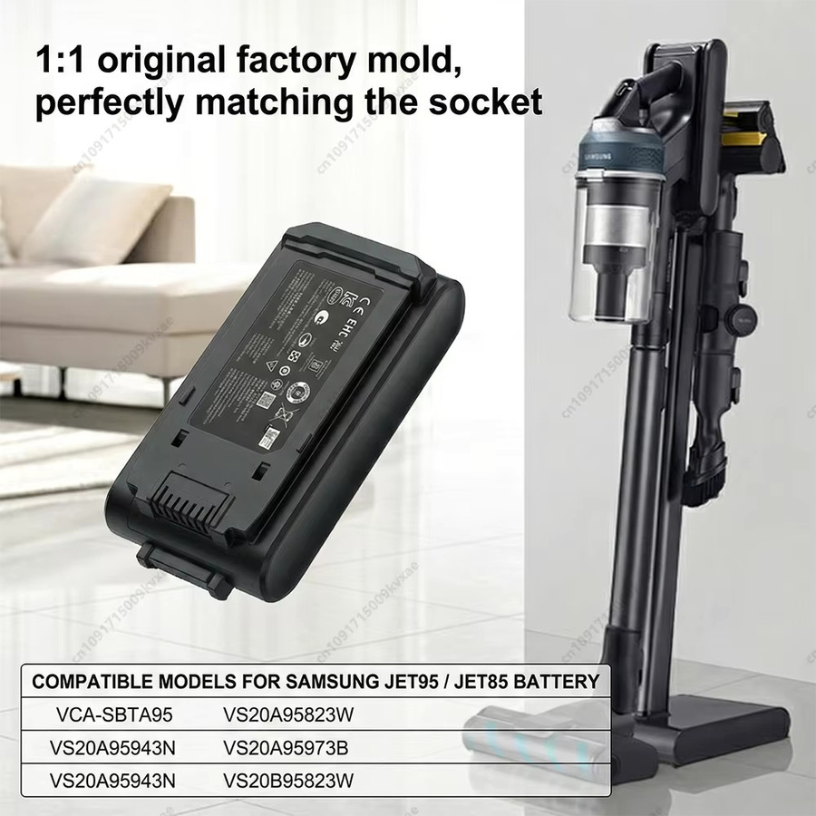 Samsung Ersatzakku für Jet 95 Jet 85 VS20A95823W mit BMS, 25,2V, 5000mAh, Schwarz - Bild 5
