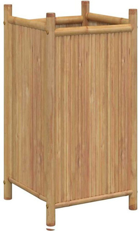 Vidaxl Pflanzkübel aus Bambus quadratisch in Braun und Beige, B/T/H: 40 x 40 x 80 cm