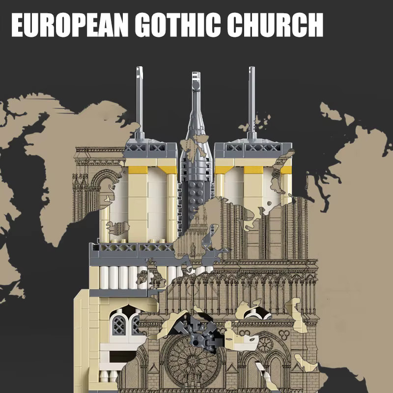 BXA Notre-Dame de Paris Architektur-Bausatz, Mini-Bausteine, Kirchenmodell - Bild 1