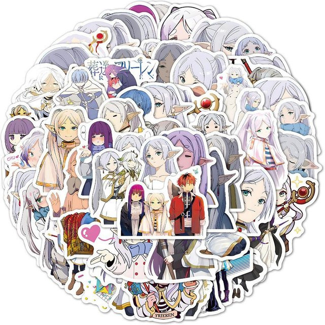 60 Stück Wasserdichte Frieren Anime Aufkleber von Binchi Outdoor Product in Multicolour für Skateboard, Laptop und Handy - Bild 1