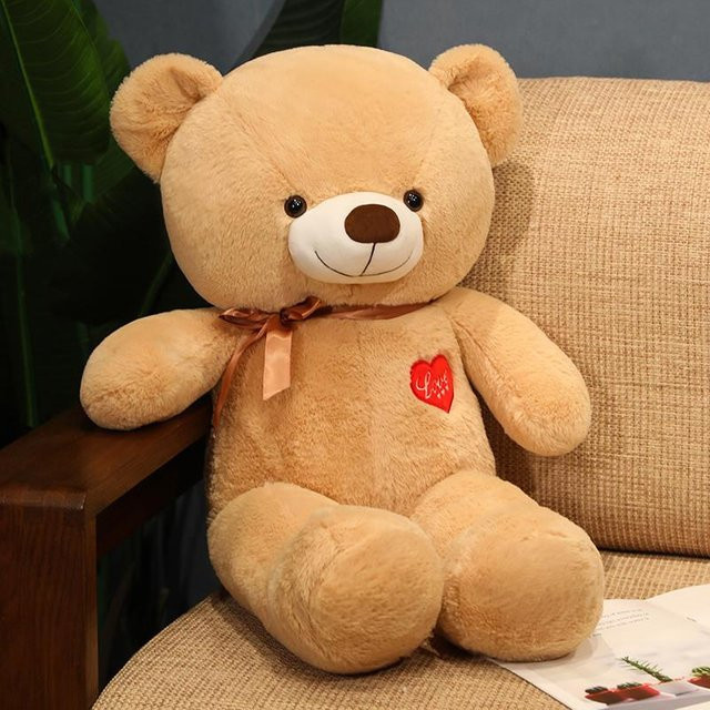 Binchi Keji Travel Teddybär-Plüschtier mit Schleife und Herz, 60cm, ab 3 Jahre - Bild 1