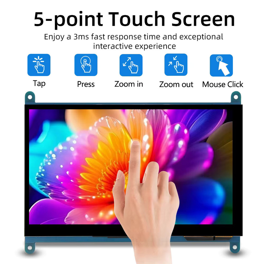 Raspberry Pi 7-Zoll IPS LCD HDMI Touchscreen-Monitor mit 1024 x 600 Auflösung - Bild 2