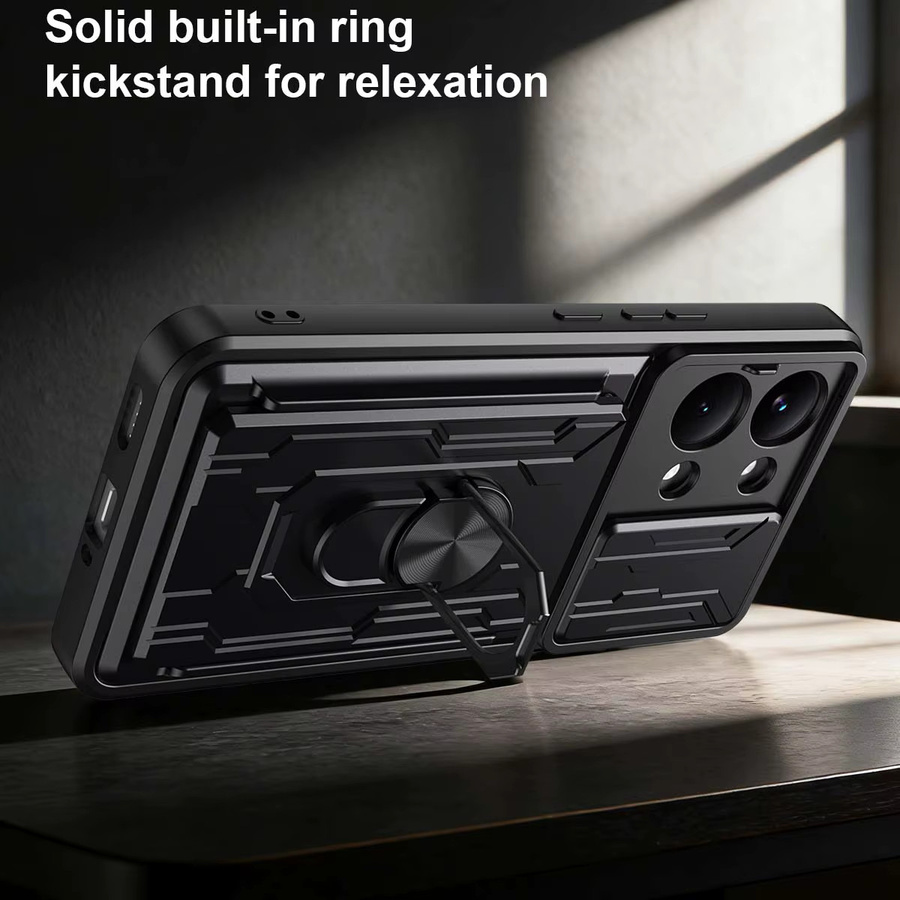 Robuste Schutzhülle für Xiaomi Mi Poco X8 Pro Max mit Kartenhalter-Slot-Abdeckung in Schwarz - Bild 3
