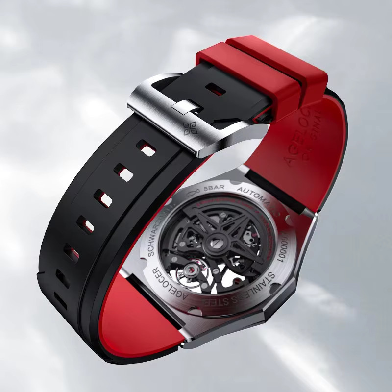 AGELOCER Armbanduhr, Automatik, Edelstahl, Silikon, Schwarz, Herren - Bild 5