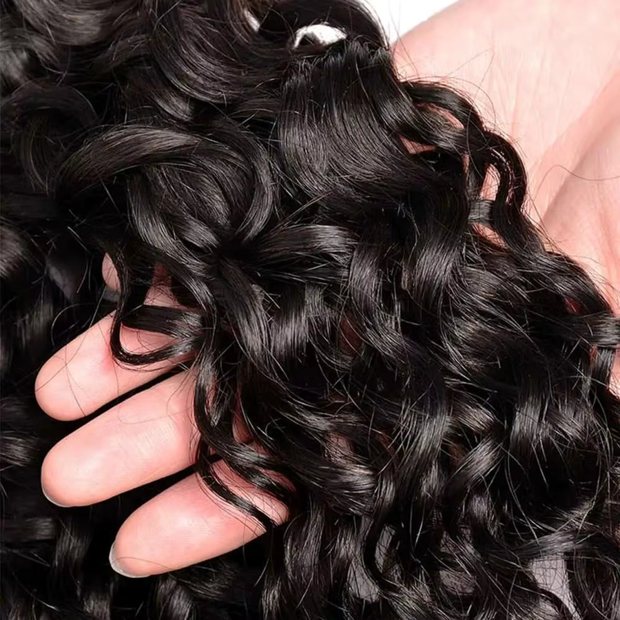 Linhua Echthaar-Bündel, kurze lockige brasilianische Haare, 50 g - Bild 4