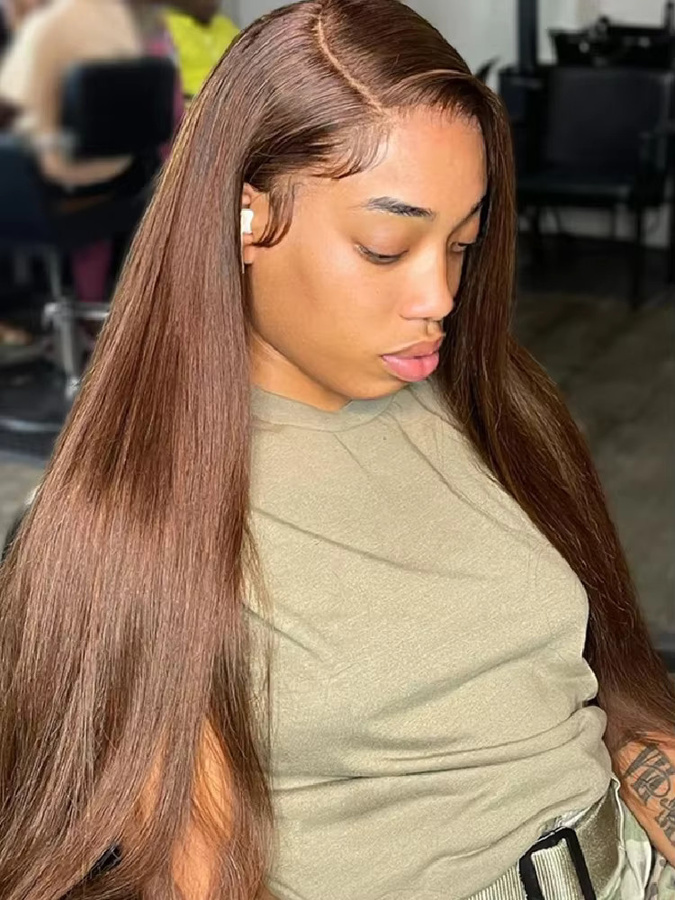 Cheetahbeauty Echthaarperücke, Schokoladenbraun, HD-Lace-Frontal, Damen - Bild 6