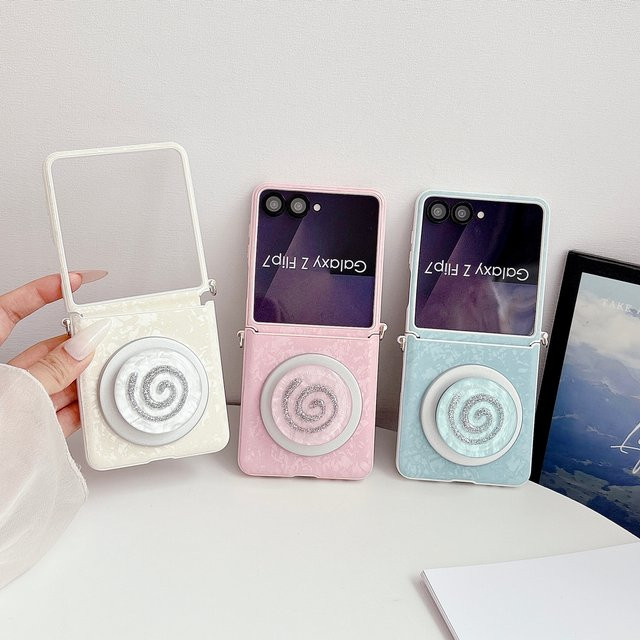 Samsung Galaxy Z Flip 6 5G Handyhülle mit Scharnierschutz und magnetischem Ständer in Dopamin-Farbpalette Pink - Bild 1
