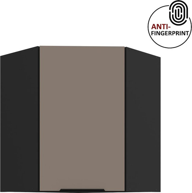 Küchen Eckschrank ARIA Sandgrau matt Anti Fingerprint Breite: 60 cm, Höhe: 72 cm, Tiefe: 60 cm - Bild 1