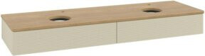 V&B Waschtischunterschrank Antao mit Frontstruktur und Beleuchtung, Farbe: Braun, Eiche lackiert, B/T: 160 x 50 cm - Bild 1