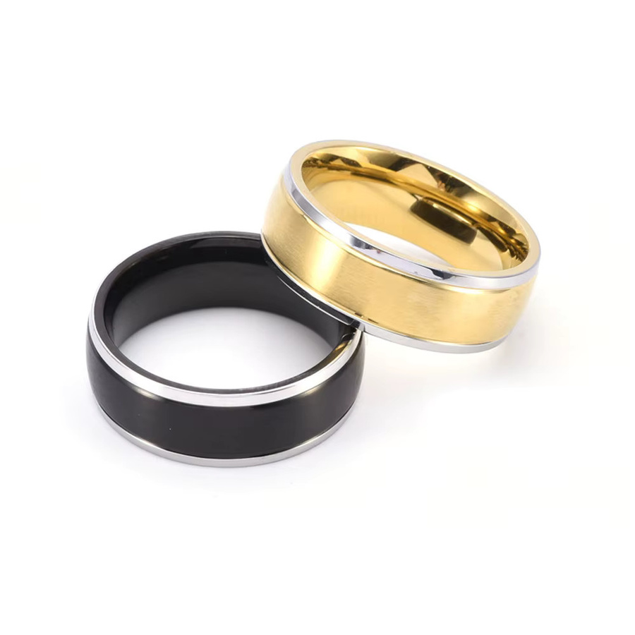 Titanring, Schwarz, Matt gebürstet, Unisex - Bild 2