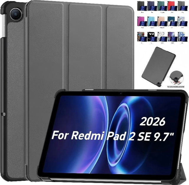 ZNOVAY Smart Case für Xiaomi Redmi Pad 2 SE 9,7 Zoll, faltbare Flip-Hülle mit Standfunktion und Auto-Schlaf/Aufwach-Funktion, Farbe: Grün - Bild 1