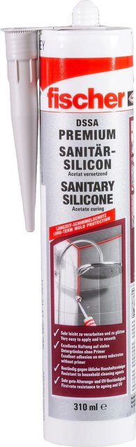 Fischer Sanitärsilikon DSSA Silbergrau 310 ml schimmelresistent - Bild 1