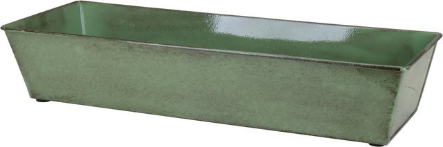 A.H.G. Blumenkasten aus Metall mit Ablaufstopfen, Grün, B/T/H: 53 x 19 x 10,5 cm - Bild 1