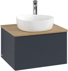 V&B Waschtischunterschrank Antao mit Frontstruktur in Eiche lackiert, B/T/H: 60 x 36 x 50 cm - Bild 1
