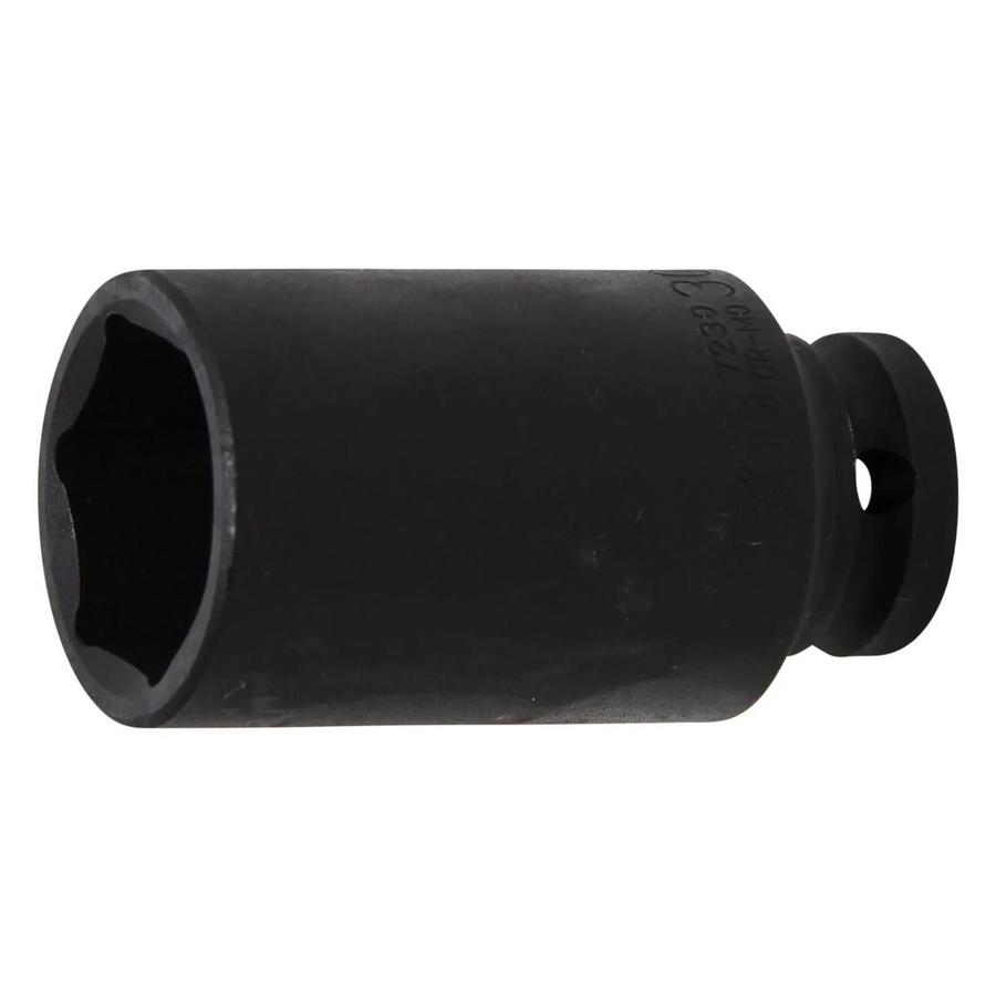 BGS Kraft-Steckschlüssel-Einsatz Sechskant tief 7230, Antrieb Innenvierkant 12,5 mm (1/2 Zoll), Schlüsselweite 30 mm, schwarz - Bild 2
