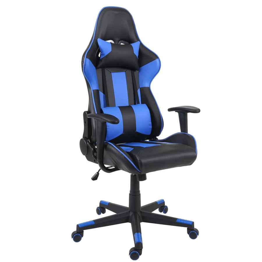 Proregal Gamingstuhl und Bürostuhl aus Kunstleder in Schwarz/Blau, H x B x T: 136 x 67 x 69 cm, Sitzhöhe: 46 cm - Bild 2