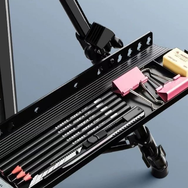 Tegcame Ersatz-Skizzenständer mit Tablett und Regal aus Kunststoff in Pink oder Schwarz, Breite: 35 cm - Bild 1
