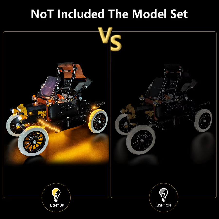 LYBMTWF LED-Beleuchtungsset, kompatibel mit Lego 11376 Ford Model T Bausteinen - Bild 2