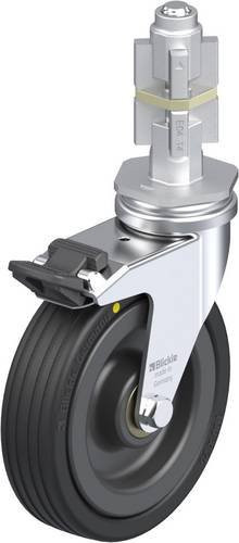 Blickle Lenkrolle LRA-VPA 100K-FI-EL-E04 mit Feststeller in Schwarz und Silber, Rad-Durchmesser: 100 mm, Tragfähigkeit: 70 kg - Bild 1