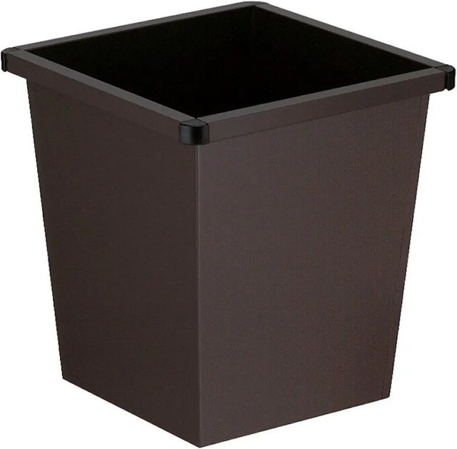 PROREGAL Viereckiger Papierkorb aus Metall mit Stoßecken aus Kunststoff, Schwarz, H x B x T: 36,1 x 34,2 x 34,3 cm, 27 Liter - Bild 1