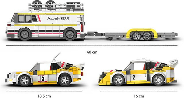 Inhaw PB8812 Australien S1 Team 3-in-1 Baustein-Set mit technischem Sportwagen und LKW-Anhänger in Weiß und Bunt - Bild 1