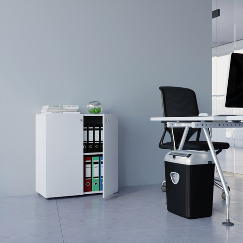 VCM Aktenschrank Vandol Mini in Weiß mit höhenverstellbaren Regalböden und Flügeltüren, B/T/H: 39 x 70 x 74 cm - Bild 2