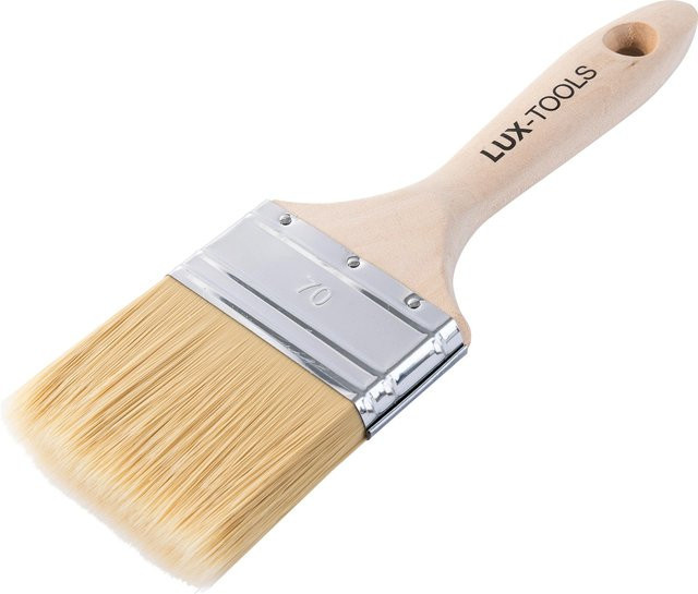 LUX-TOOLS PRO Flachpinsel aus Synthetik für wasserbasierte und lösungsmittelbasierte Farben, 6er Set, Breite: 70 mm - Bild 1