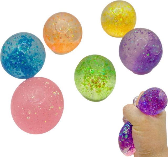 Datgo Anti-Stress-Ball, Pailletten-Maltose-Ball, multicolor - Bild 1