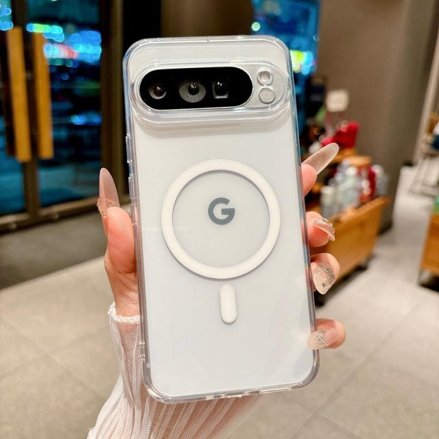 Stoßfeste Handyhülle mit Magnetfunktion für Google Pixel 10 9 8 7 A Pro Pro XL, Matt Klar, Schwarz - Bild 1