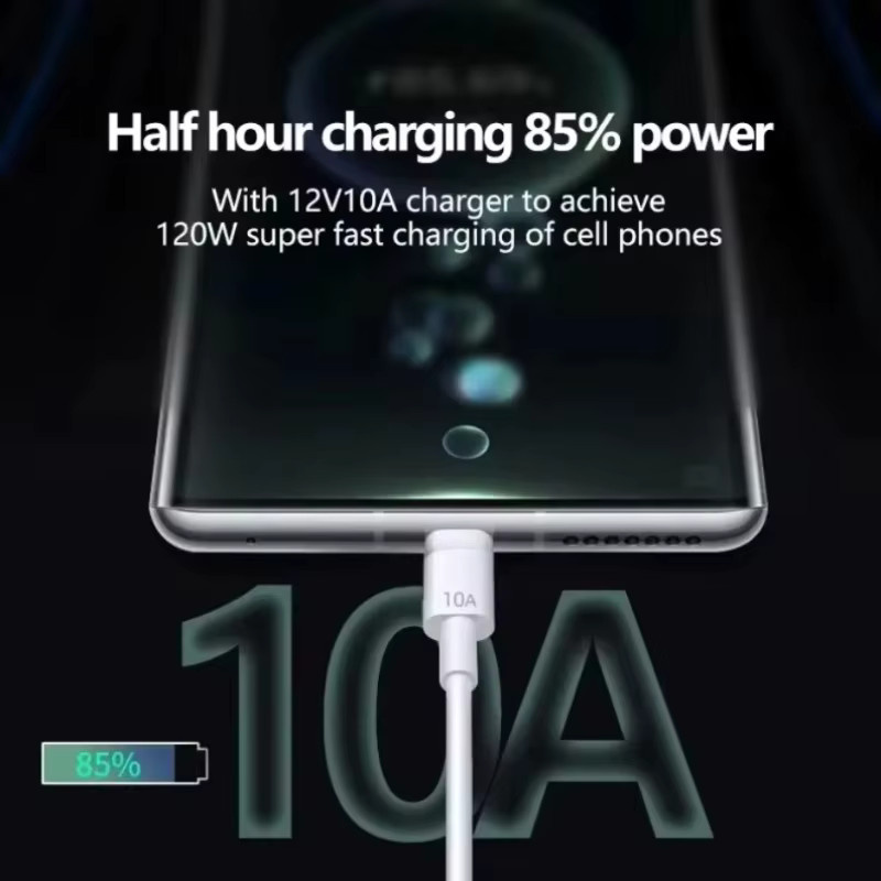 VIKEFON USB Typ C Kabel 120W Super Schnelles Ladekabel in Weiß - Bild 5