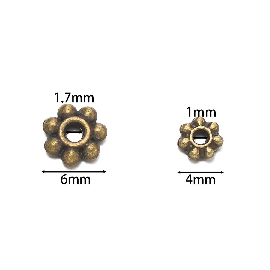 AGCFABS Plum Blossom Bead Caps, Blume Spacer Perlen Charms, 4/6mm, Unisex - Bild 1