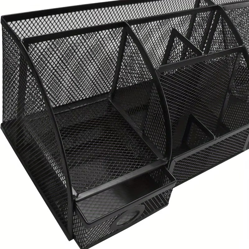 Schreibtisch-Organizer-Set aus Metall in Schwarz mit mehreren Fächern für dein Bürozubehör - Bild 6