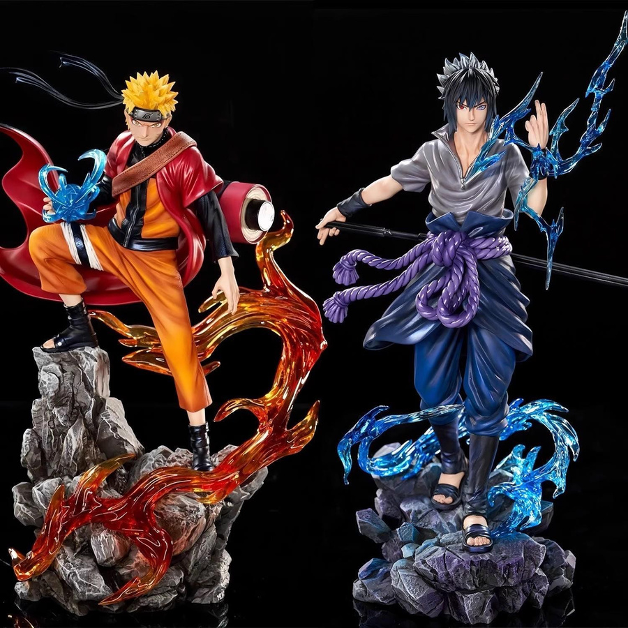 Yiran toy 1 Naruto Action Figur Uzumaki Naruto Uchiha Sasuke PVC Statue 27cm - Bild 3