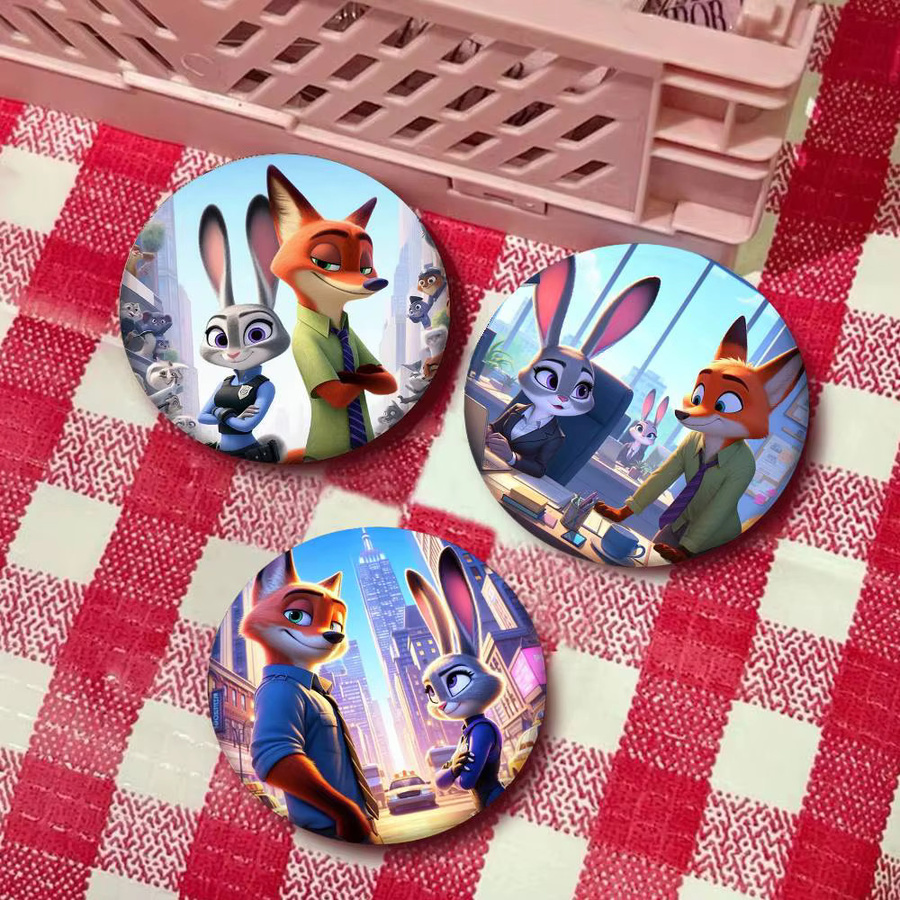 Brosche Zootopia 2, Emaille-Pin, rund - Bild 3